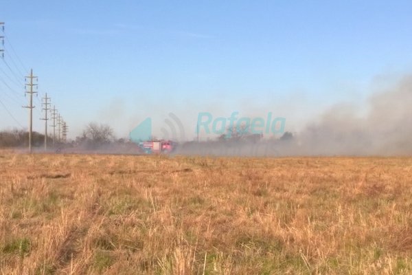 Incendio de pastizales en el sur de la ciudad