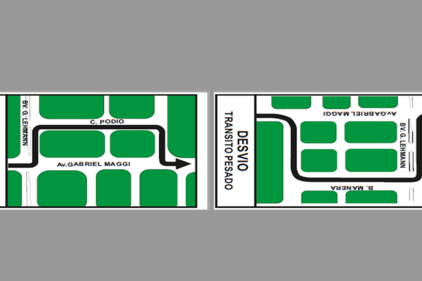 Desvío de tránsito por obra en avenida Gabriel Maggi