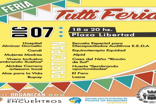 Jueves 7: Tutti Feria en Plaza Libertad