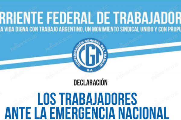 Declaración: Los trabajadores ante la Emergencia Nacional