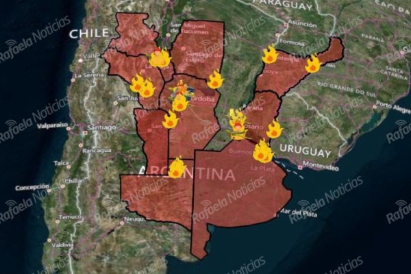 10 provincias afectadas por los incendios en Argentina