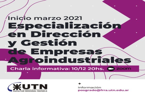 UTN FRRa lanza nueva Especialización en Agroindustrias para 2021