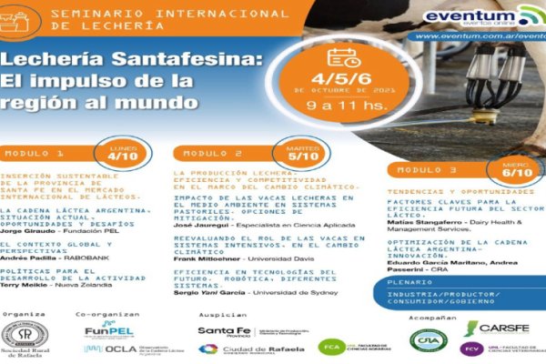 Ya se abrieron las inscripciones para el Seminario Internacional de Lechería