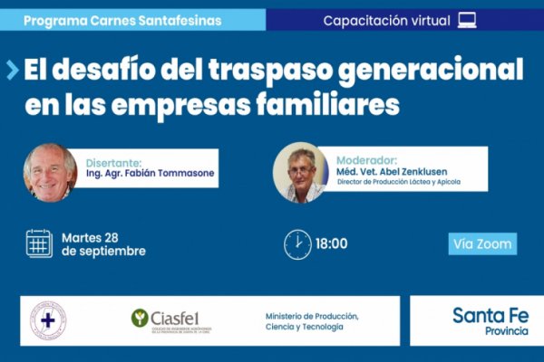 Charla sobre traspaso generacional, este martes