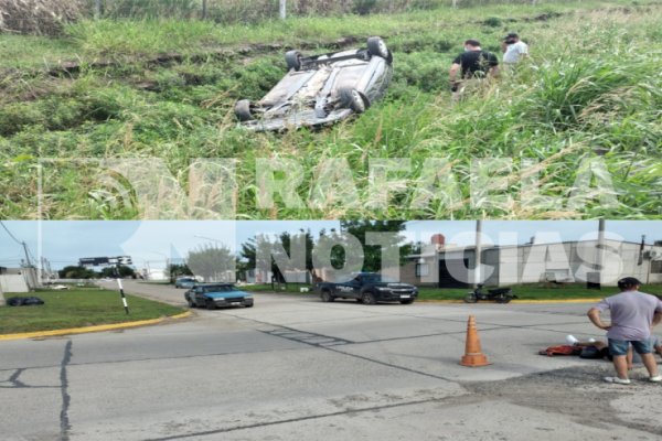 Vuelco en la zona rural de Rafaela y fuertes choques en la ciudad