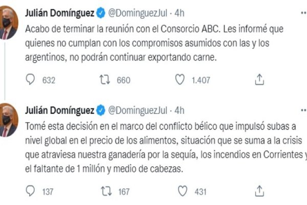 Domínguez y Feletti amenazan a la producción