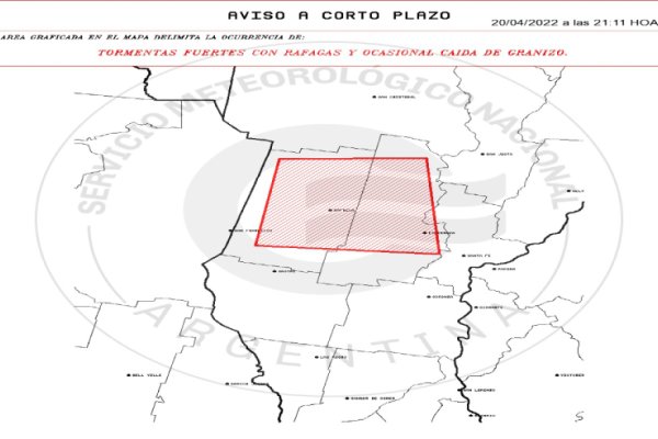 Emiten alerta por fuertes tormentas y granizo