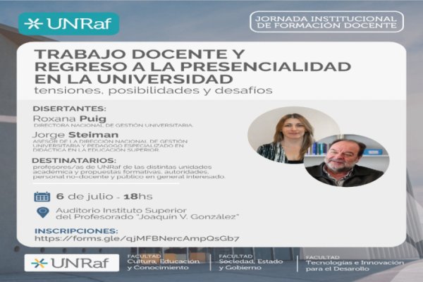 Jornada sobre los desafíos del trabajo docente en la vuelta a la presencialidad