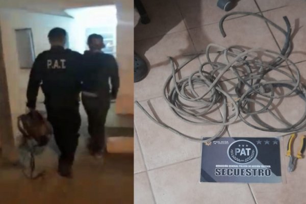 Con las manos en la masa: Pinza en mano estaba robando cables