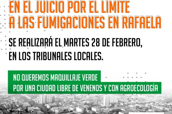 El 28 de febrero se celebrará una audiencia pública en el juicio por el límite a las fumigaciones en la ciudad