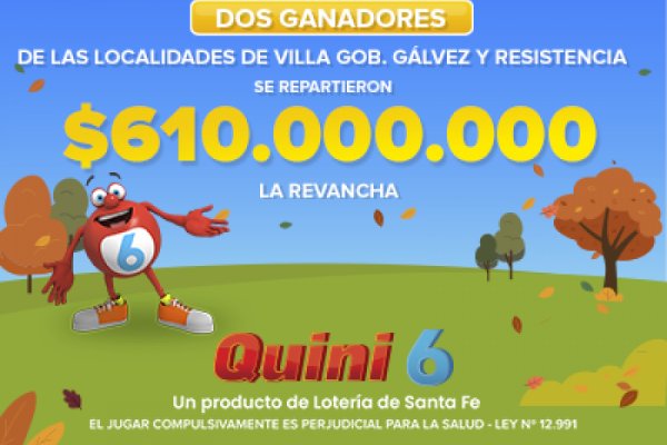 ¡Dos apostadores se repartieron más de $610 millones en el Quini 6!