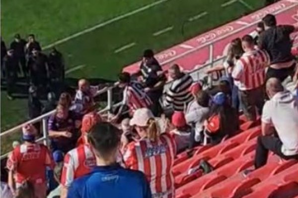 Insultos, gritos y piñas entre los hinchas de Unión