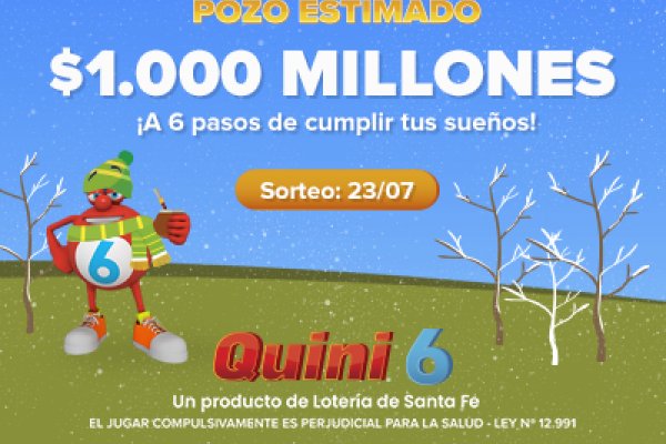 ¡El Quini 6 quedó vacante y llegó a los $1.000 millones estimados!