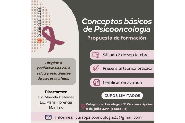 Formación en "Conceptos básicos de Psicooncología"