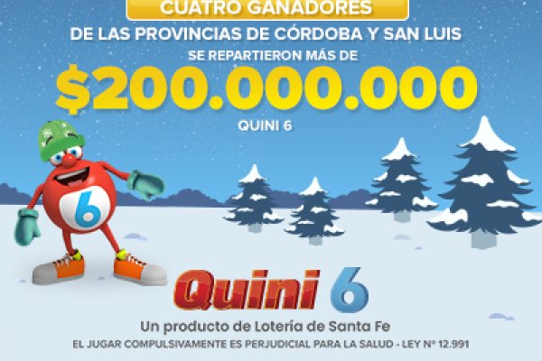 ¡Cuatro apostadores se repartieron más de $200 millones en el Quini 6!