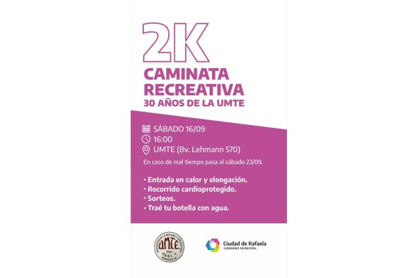 Caminata 2K por los 30 años de la UMTE el 16 de septiembre