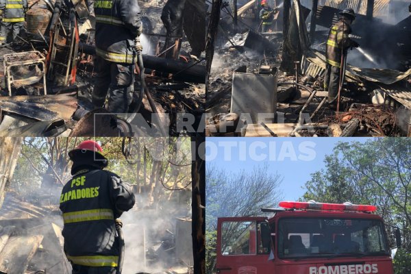 Asentamiento Sur: incendio total de una vivienda