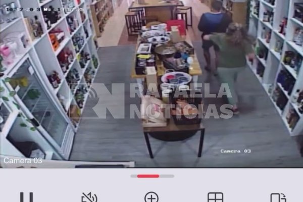 Video: la dueña de un comercio rafaelino echó a un delincuente a las trompadas