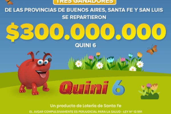 ¡Tres apostadores se repartieron $300 millones en el Quini 6!