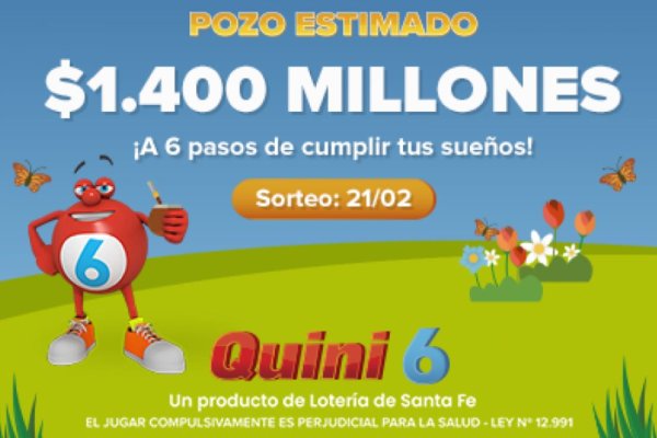 ¡Esta noche se viene un pozo increíble de $1.400 millones en el Quini 6!