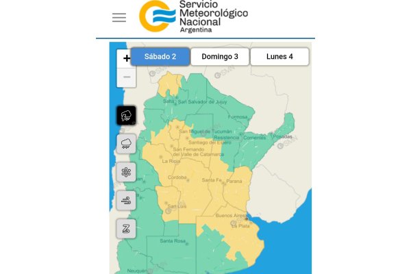 Clima: rige un alerta amarillo por tormentas para Rafaela y la región