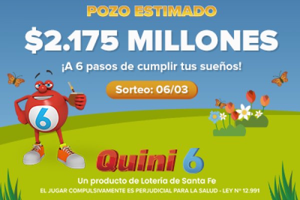 ¡Esta noche se viene un pozo increíble de $2.175 millones en el Quini 6!