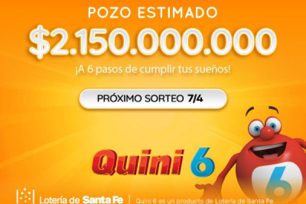 ¡Quini 6 vacante! Se viene con un pozo estimado de $2.150 millones!