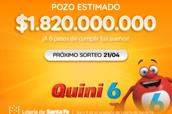 Este domingo el Quini 6 pone en juego un pozo increíble de $1.820 millones estimados