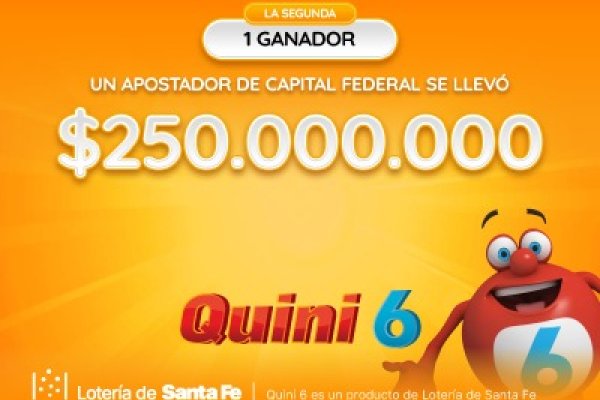 Un apostador se llevó $250 millones en el Quini 6