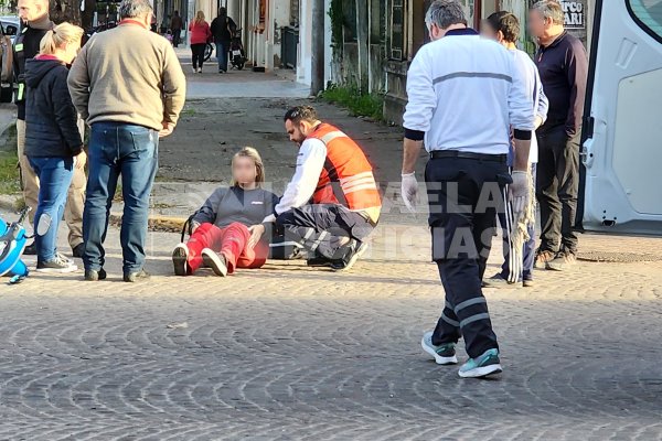 Una vez más, Yrigoyen y Chacabuco: una motociclista fue embestida por un colectivo