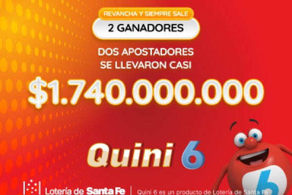 Dos apostadores se llevaron más de $1.740 millones en el Quini 6