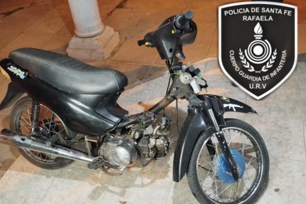 Inseguridad en Rafaela: tras una persecución policial, recuperan una moto robada