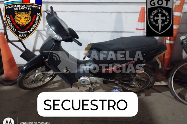 Sunchales: secuestraron una motocicleta registrada a nombre de una rafaelina