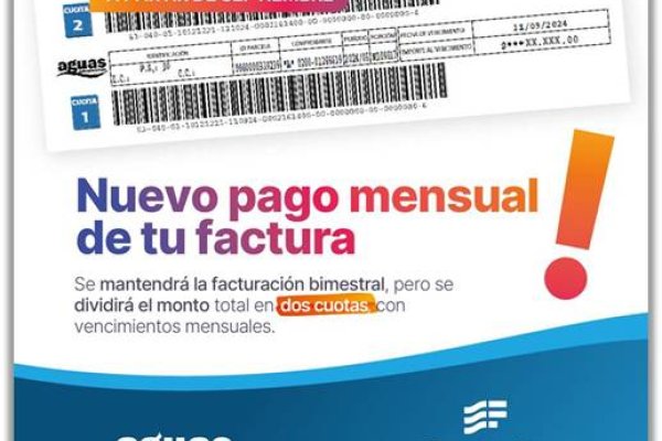 Aguas Santafesinas implementa el pago mensual de sus facturas