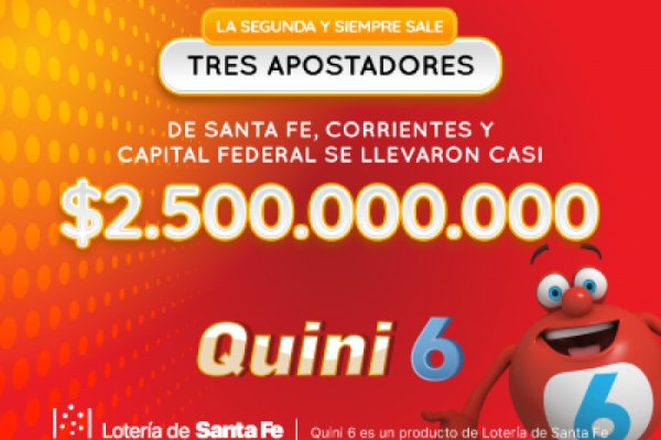 Tres apostadores se llevaron casi $2.500 millones en el Quini 6