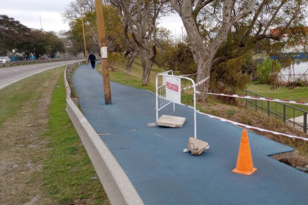 Por un hundimiento, instan a circular con precaución en el circuito aeróbico del Parque del Sur