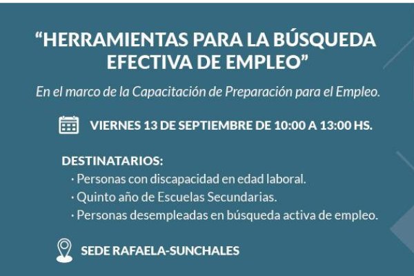 El Estado local brindará una capacitación sobre herramientas para buscar empleo