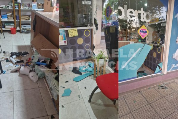 VIDEO. Destrozó la puerta de un comercio en Av.  Podio para ingresar a robar