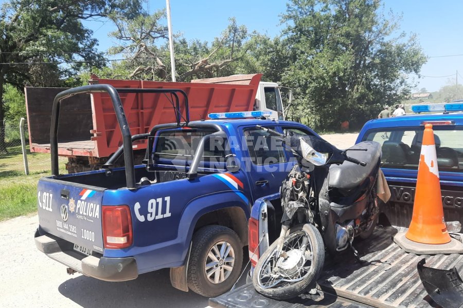 Motocicleta y camión, los involucrados