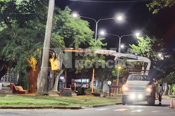 Renovaron la iluminación con LED en los canteros de avenida Aristóbulo del Valle